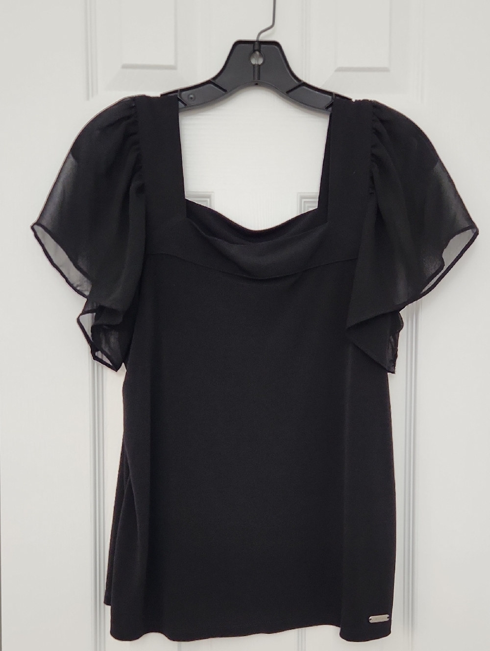 Calvin Klein Black Top with Silver Logo Plate